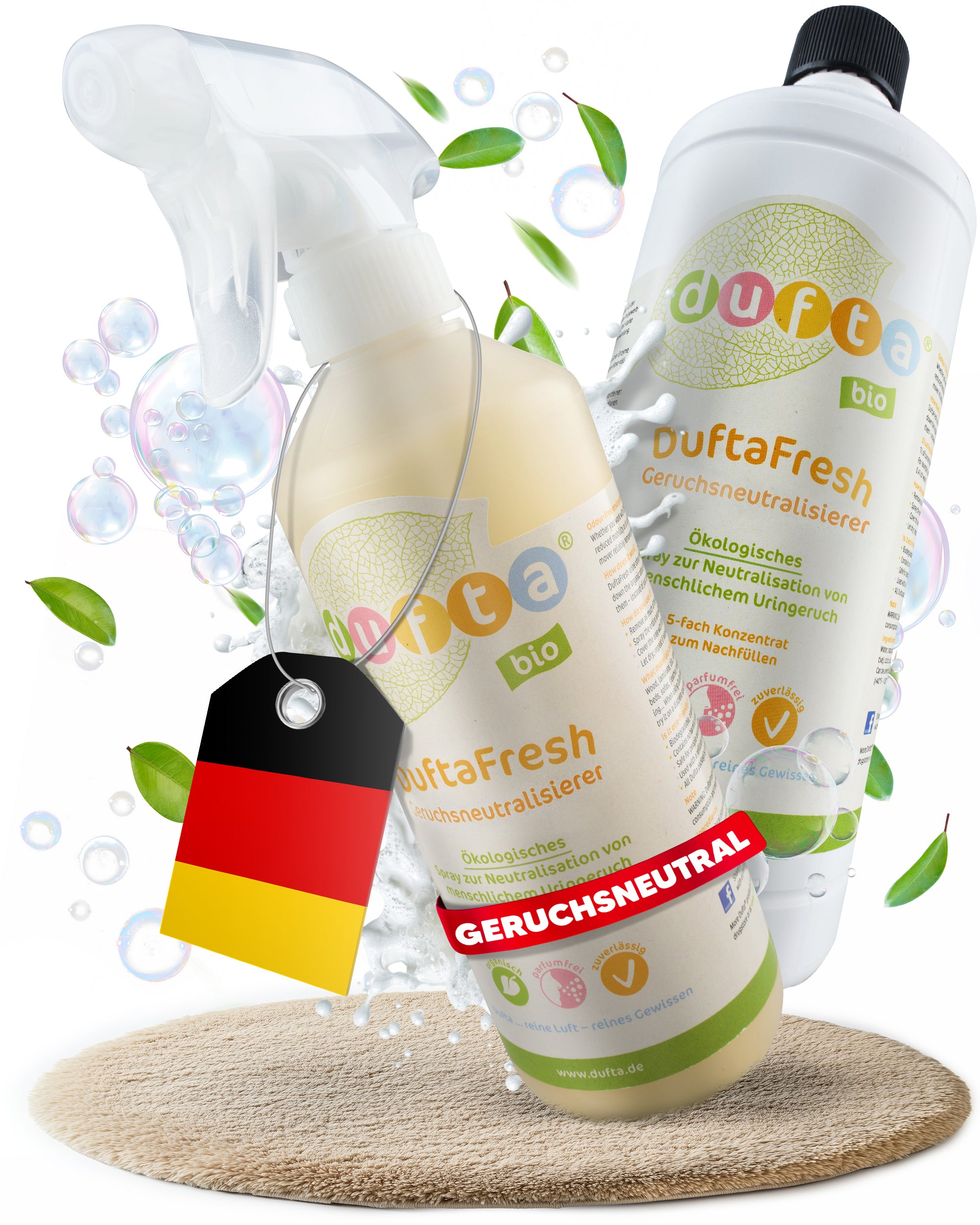 DuftaFresh Geruchsneutralisierer Set 1x500ml und 1x1l Konzentrat
