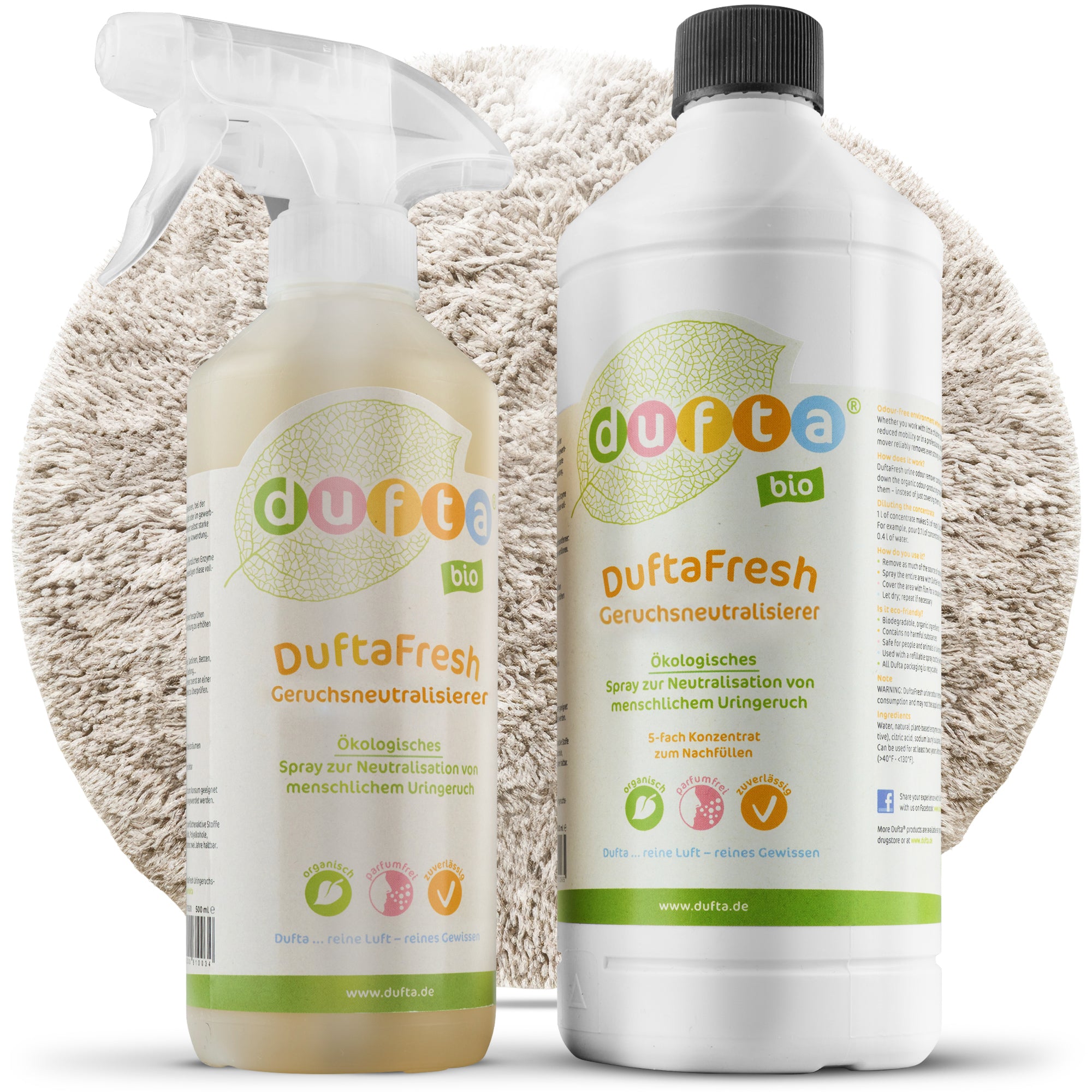DuftaFresh Geruchsneutralisierer Set 1x500ml und 1x1l Konzentrat