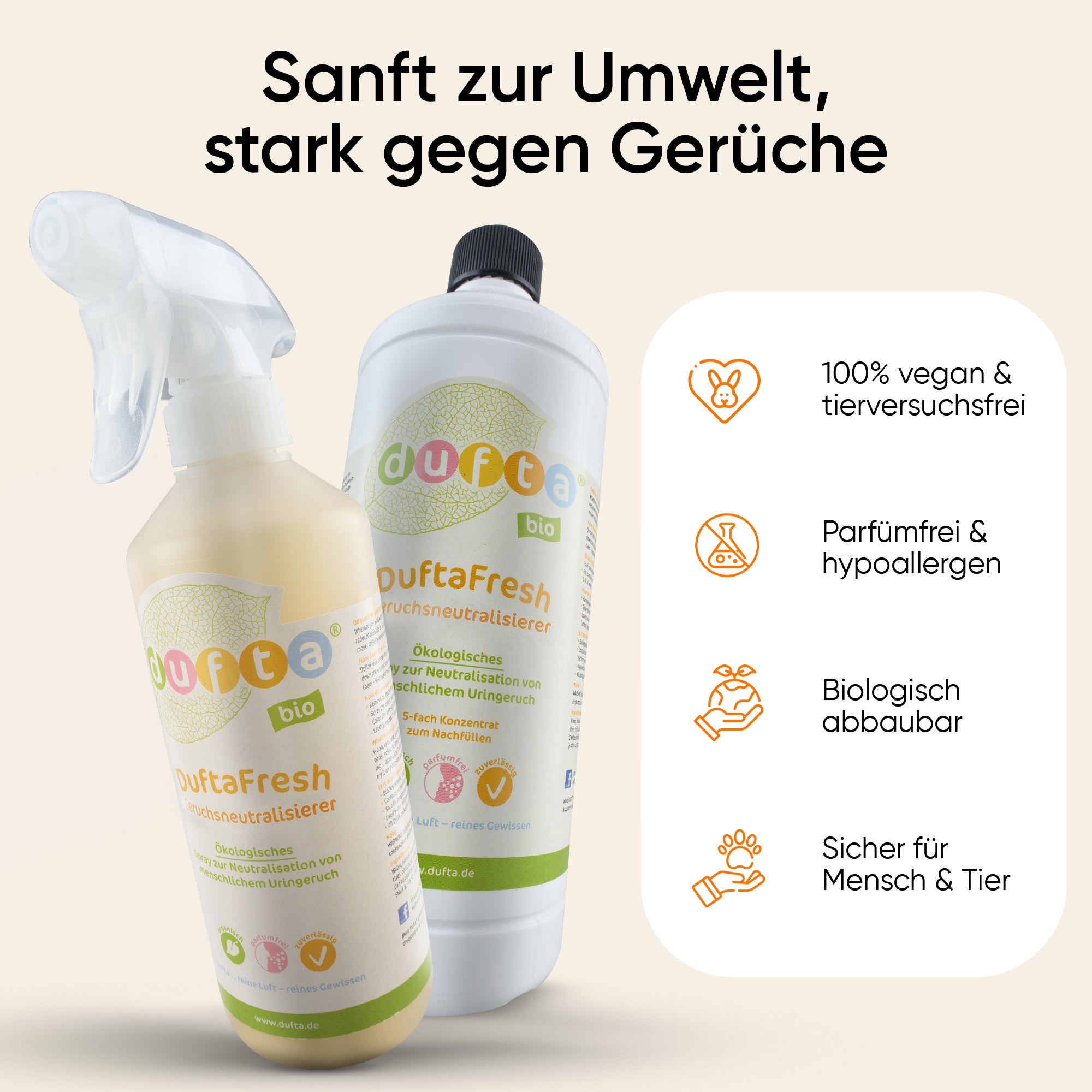 DuftaFresh Geruchsneutralisierer Set 1x500ml und 1x1l Konzentrat
